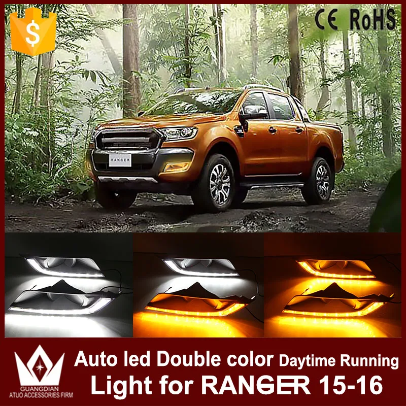 Tcart DRL with yellow turn signal lights for Ford Ranger 2015 2016 daytime running light Auto LED Day Driving fog Lamp Tcart DRL with yellow turn signal lights for Ford Ranger 2015 2016 daytime running light Auto LED Day Driving fog Lamp