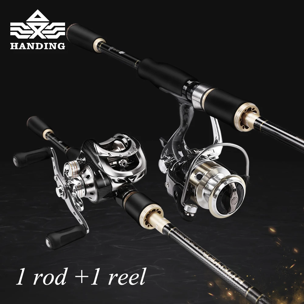 

Handing 1.8m/2.1m carbon lure fishing Rod reel combo 9+1BB Baitcasting Reel Spinning Rod casting Fishing pole for Lure fishing