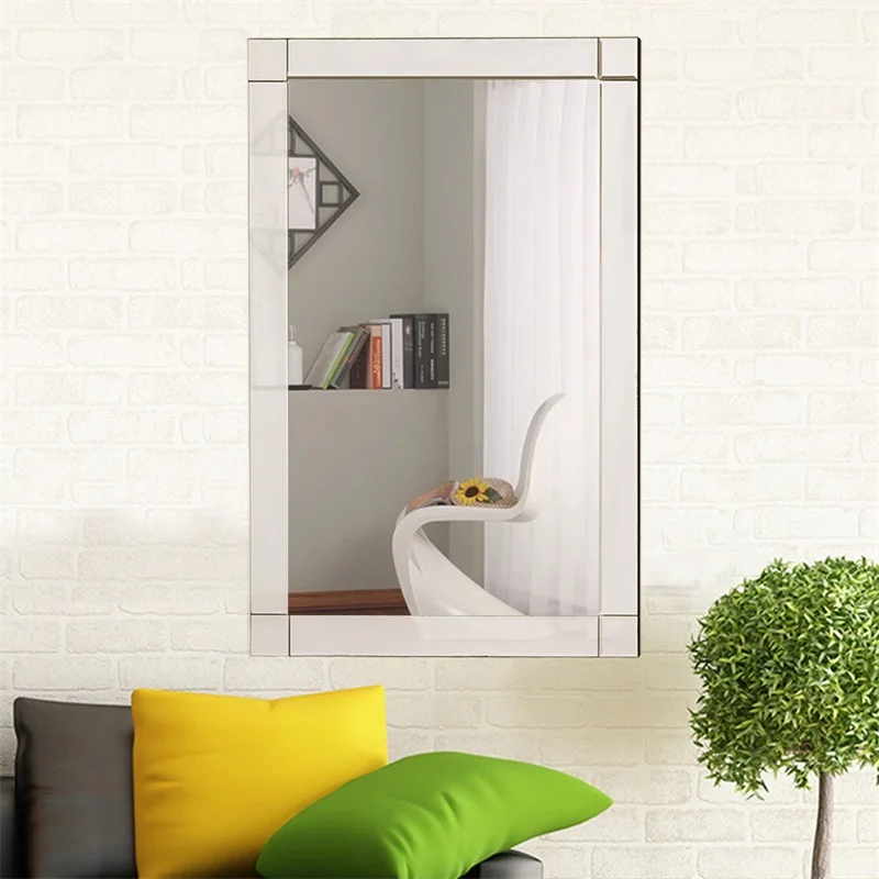 

High Quality 36" Rectangle Bathroom Vanity Elegant Wall Mirror Solid MDF Frame Expertly Crafted Beautifully Detailed HW53899