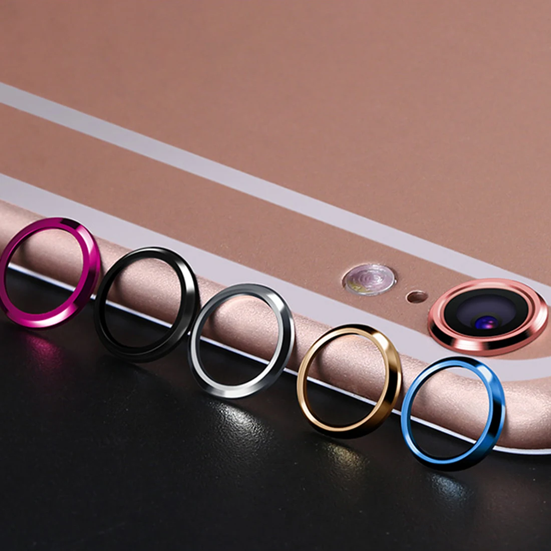 Elenxs Protective Metal Rear Camera Lens Ring Guard Circle Case Cover