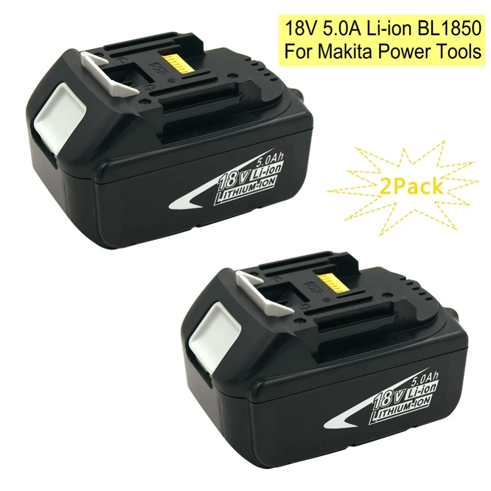 

2PCS Power Tools Replacement Batteries 5000mAh Lithium for Makita 18V Rechargeable Battery BL1850 BL1860 BL1840 BL1830 LXT400