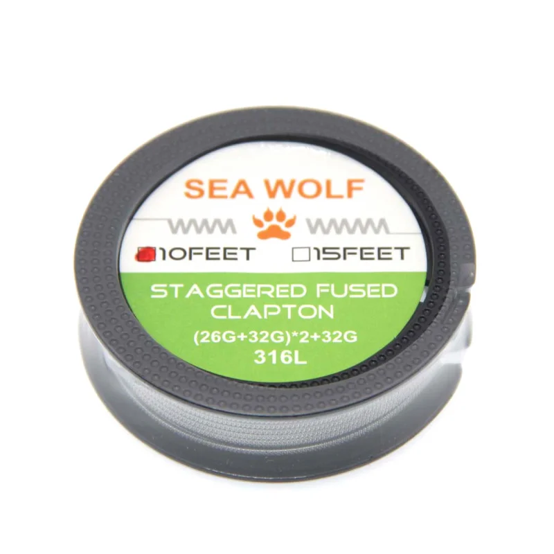 Перестраиваемый Сплавленный провод Clapton SEA WOLF 10 футов SS316L (26GA + 32GA)x2 32GA SS для RDA RBA