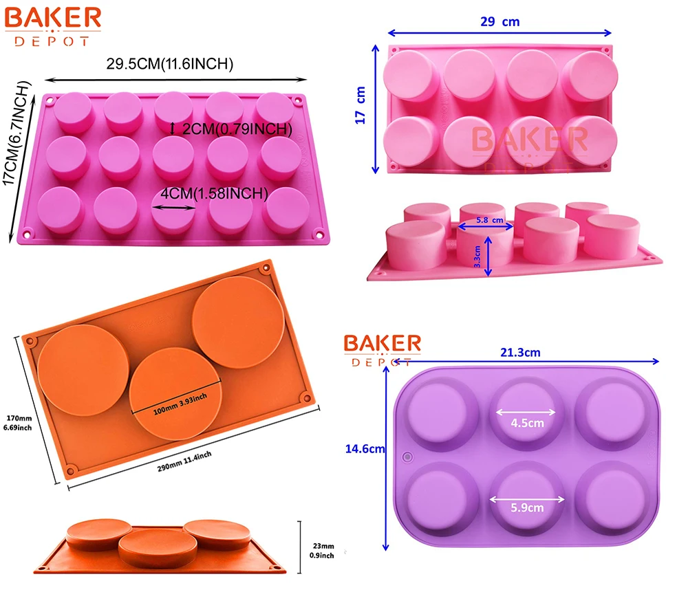 Бейкер депо силиконовые формы для мыла «Маффин» с изображением торта формы КРУГЛЫЙ пудинг jello торта силиконовая форма для выпечки формы для выпечки инструмент ручной работы формы для мыла