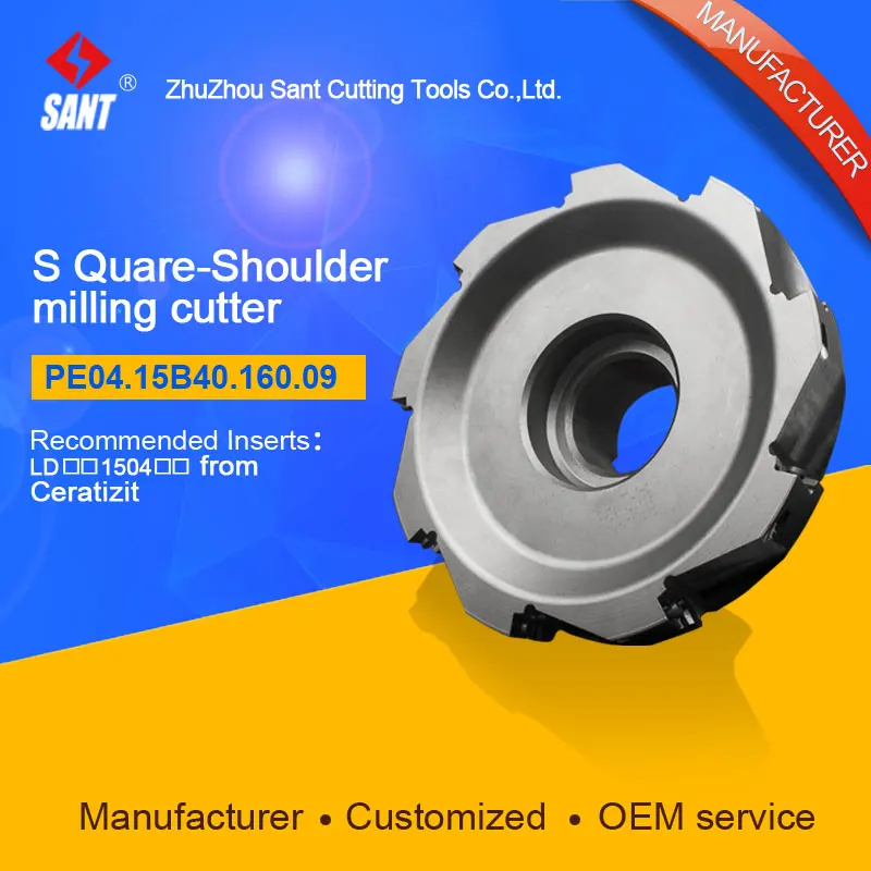 

Customized size Square Should Milling Cutter Kr 90 PE04.15B40.160.09, with LD**1504** insert