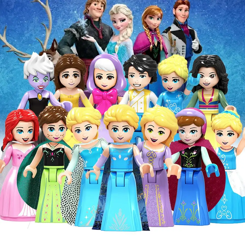 

Playmobil Fairy Tale Princess Building Blocks Cinderella Elsa Belle Alana Anna Maleficen Bricks Toy Figures For Children Gift