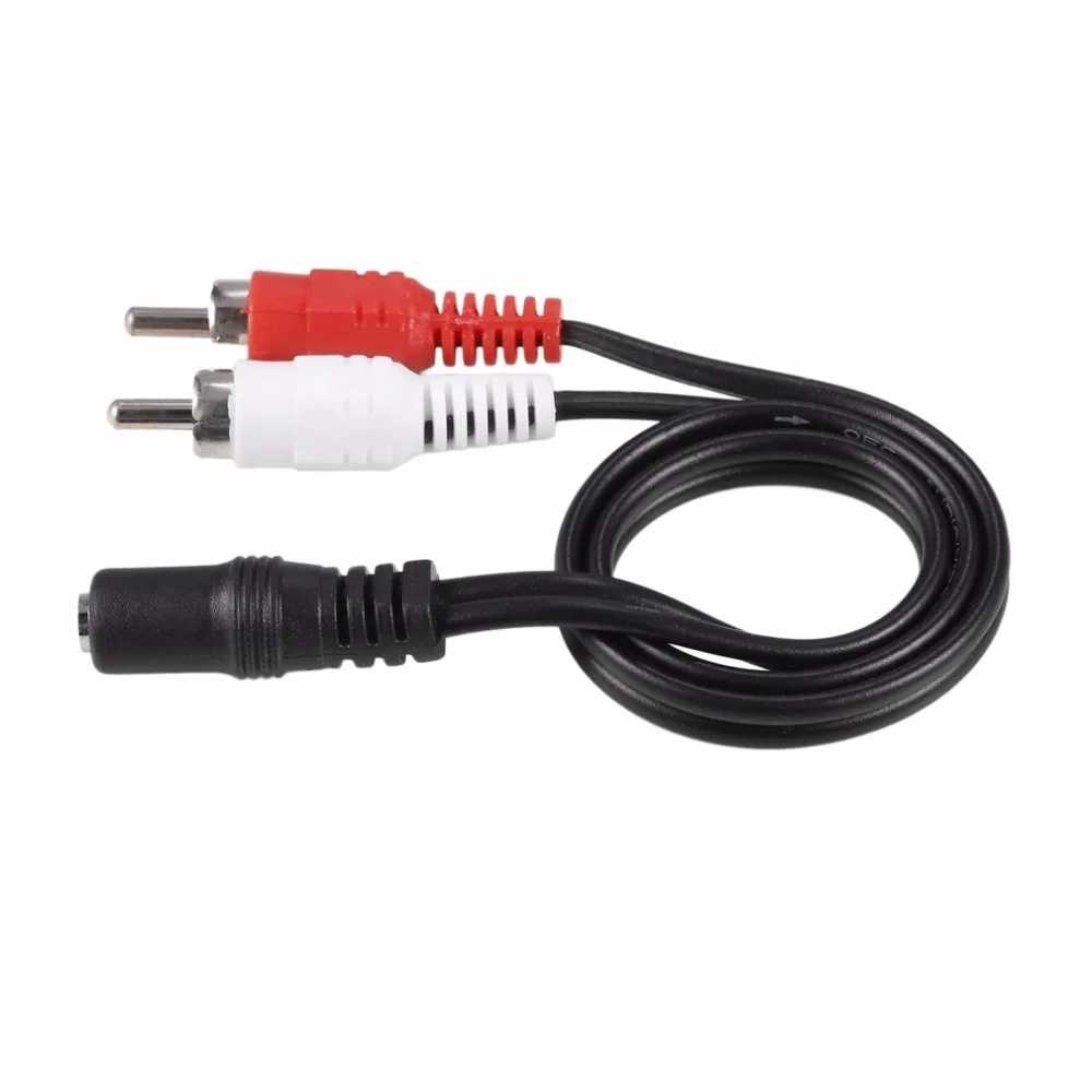 Universal 3.5mm Stereo Female Jack To 2 RCA Male Plug Adapter Headphone