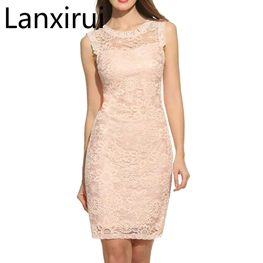 Lanxirui Fashion Dress Vestito Delle Donne O -Collo Delle Donne Senza Maniche In Pizzo Abiti Per Le Occasioni Speciali Oct Lanxirui Fashion Dress Vestito Delle Donne O -Collo Delle Donne Senza Maniche In Pizzo Abiti Per Le Occasioni Speciali Oct