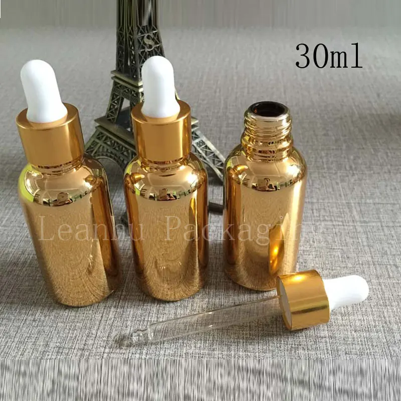 Imported oil bottles wholesale 30ml dropper bottle golden small