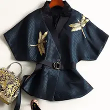 Женская куртка куртки типа кимоно верхняя одежда для женщин s новое пальто с вышитыми бисером рукавами летучая мышь пальто Формальные куртки Большие размеры Новинка