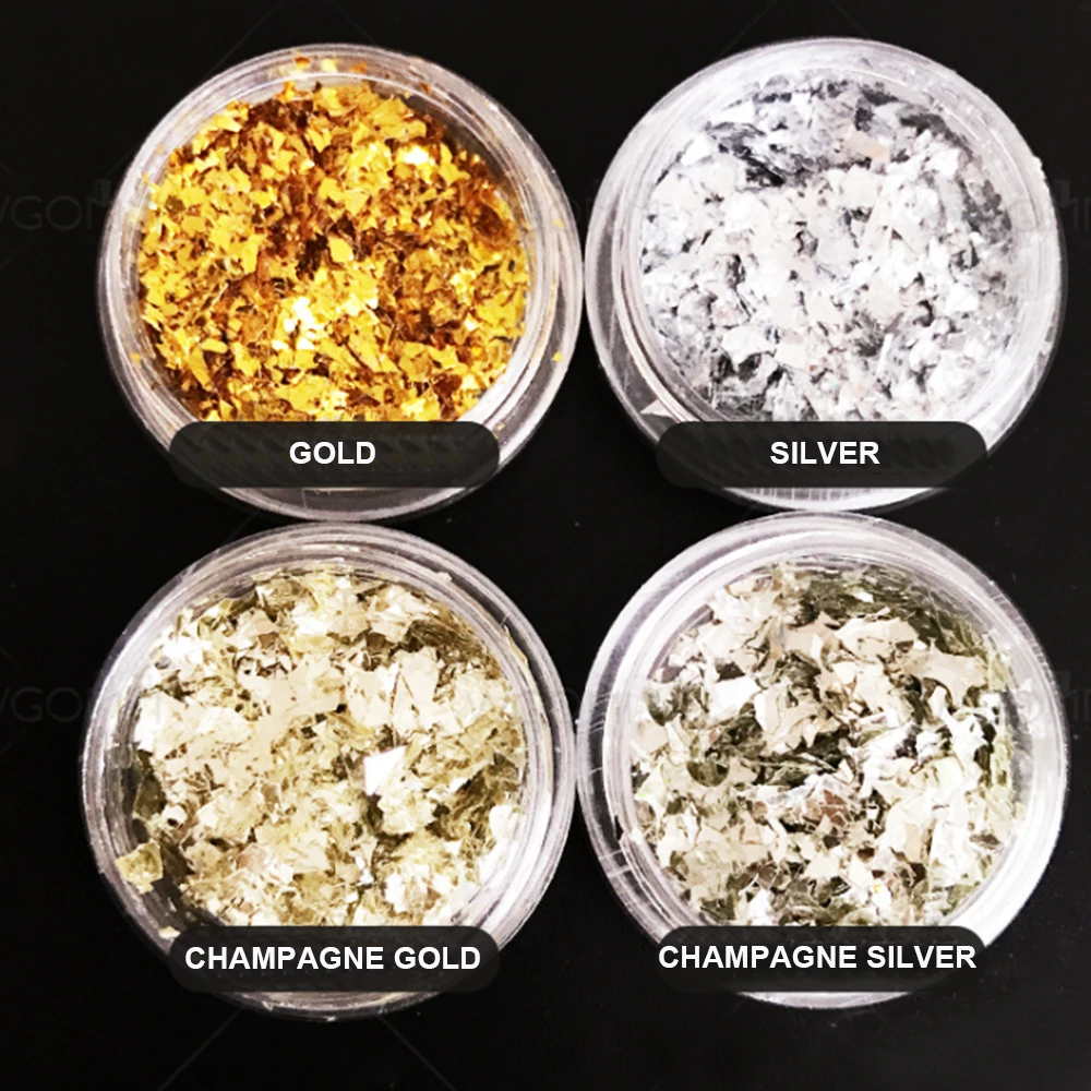 

Irregular Holographic Glitter Powder Nail Colorful Flakes Manicure Nail Sequins Mirror Palette Tips