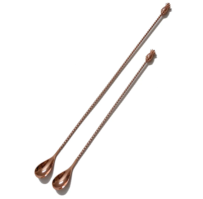 Pineapple Bar spoon Stainless Steel Mixing Spoon Spiral Pattern Bar Cocktail Shaker Spoon cocktail spoon cocktail stirrers