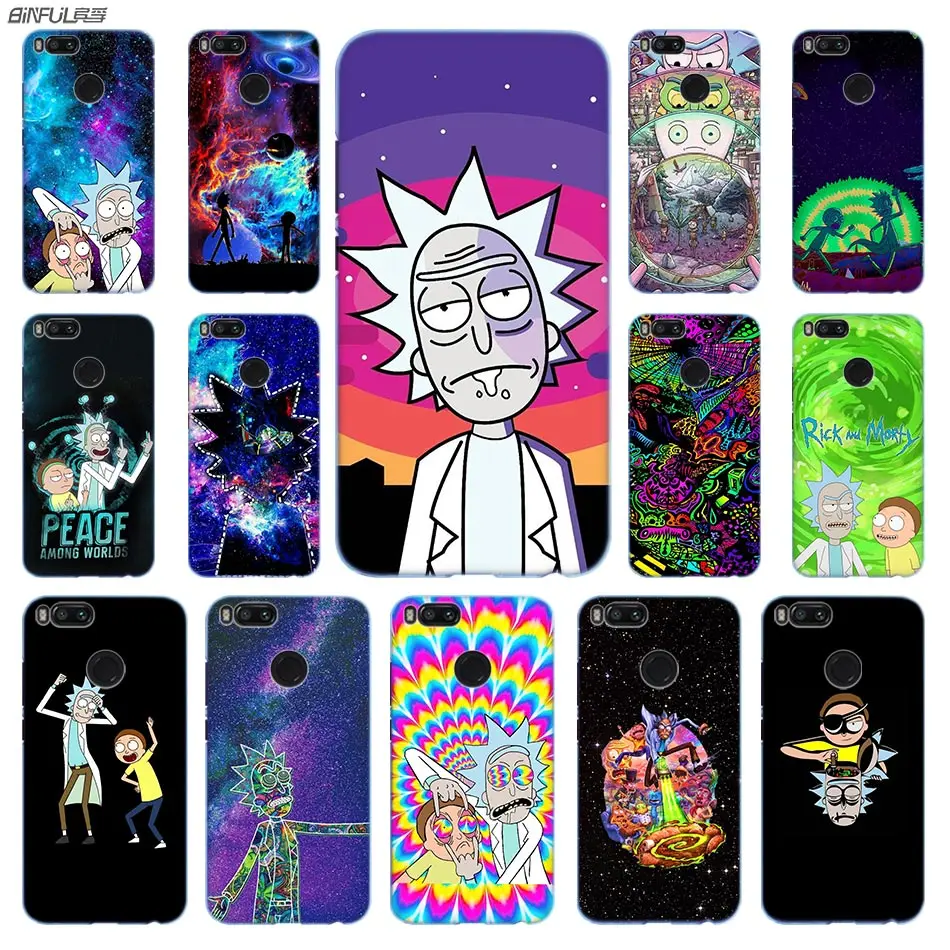 

Binful Anime Phone Case PC for Xiaomi Mi 9 8 8SE 5X 6x A2 Lite Pocophone f1 Mix 2s Max 2 3 64G rick and morty