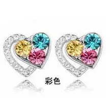 A30 Fashion fashion accessories 2012 Women heart crystal earring Factory Wholesale
