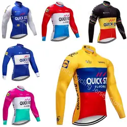 2019 Pro Team Quick step Велоспорт трикотаж горный велосипед рубашка Демисезонный с длинным рукавом Для мужчин велосипед Костюмы Майо Ropa Ciclismo A8