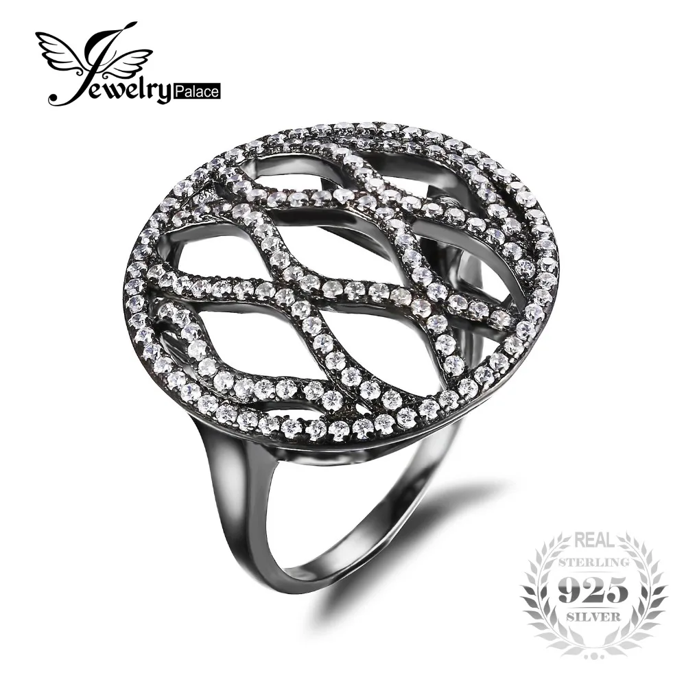 

Black Oval Vine Design Genuine 925 Sterling Silver Black Gold Plated Retro Sterling Silver Jewelry Nice Valentine Gift For Women