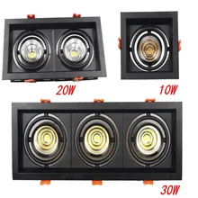 Светодиодный светильник s светодиодный точечный Супер яркий Встраиваемый квадратный COB 10 Вт 20 Вт 30 Вт Светодиодный точечный светильник светодиодный декоративный потолочный светильник AC110V 220 В