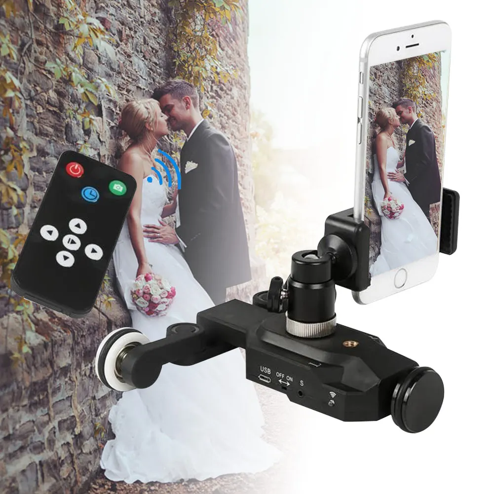 HOT 3-Wheels Wireless Video CameraTrack Slider Rail for Action DSLR Cameras BUS66