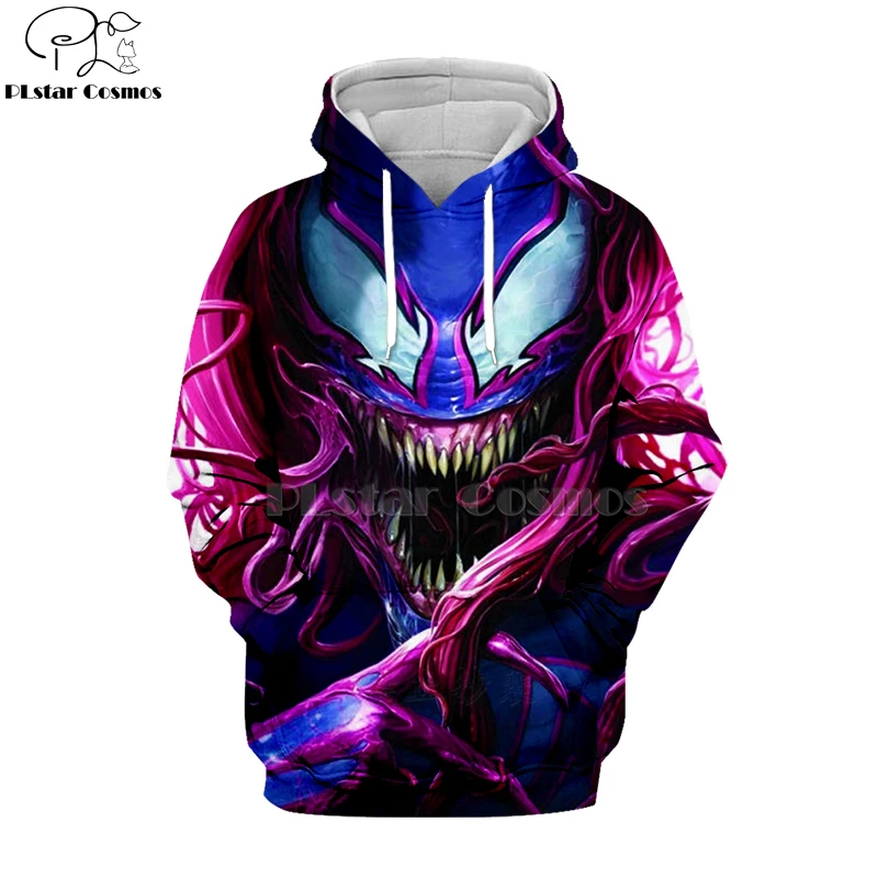 

PLstar Cosmos marvel Movie Spiderman Venom Villain Skull Tee 3D Print Hoodies/Sweatshirt long sleeve Unisex Good Quality Top-3