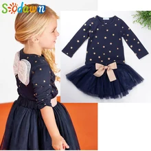Girls 2 Pcs Set Blue Layered Tutu Dress Sets Clothing Sets cartoon clothing girls Baby girls clothing sets girls clothes