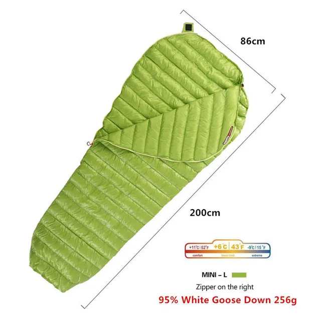 Aegismax уличный кемпинговый ультра-светильник для мам 95%, 800FP, спальный мешок на гусином пуху, весенний, осенний, зимний тент, светильник, спальные мешки - Цвет: MINI L green