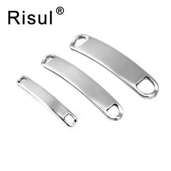 

Risul Stainless steel polished Curved connector of bracelets jewelry parts blank plate personalized print fittings parts 50pcs