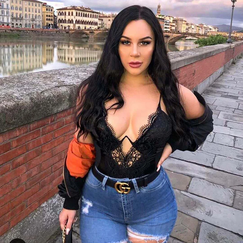 Skup Colysmo Cut Out Sexy Body letnia odzież klubowa koronkowe czarne Body kobiety głębokie V boczne przepuszczalne sukienka typu bodycon z siatką Body Tops