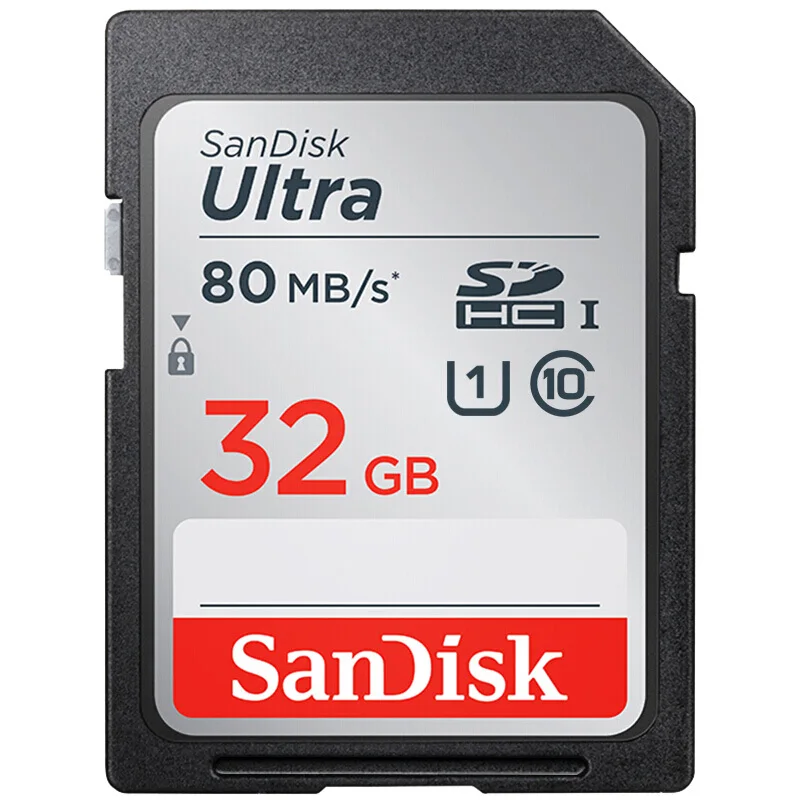 Двойной Флеш-накопитель SanDisk SD карты 128 Гб 64 ГБ 32 ГБ оперативной памяти, 16 Гб встроенной памяти, карта памяти класса 10 C10 80 МБ/с. SDHC/SDXC карт SD карты USH-1 для Камера компьютеров и ноутбуков