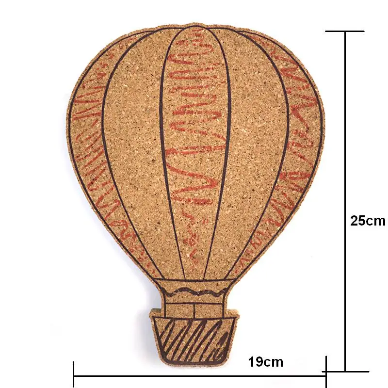 Fire Balloon DIY Cork Board Bulletin Board Message Soft Wood Wall Printed Cork Wood With Sticker
