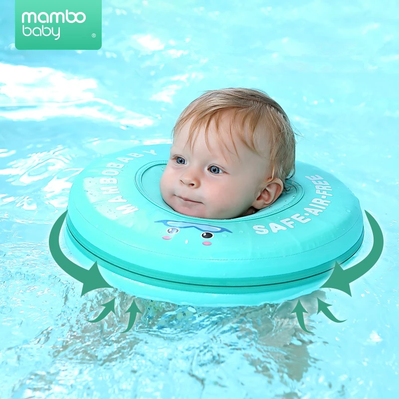 Mambo/детское надувное кольцо на шею для купания, детское кольцо на шею из ТПУ, аксессуары для бассейна, одноцветные кольца для купания, игрушки