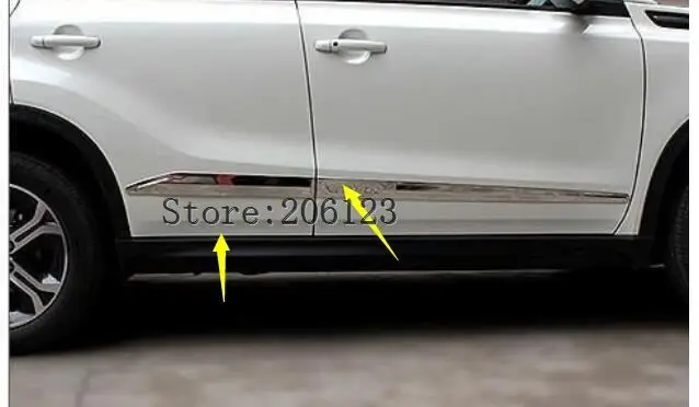 2016 2017 2018 for Suzuki Vitara Auto parts Car cover 304 stainless steel body trim strip door anti-rub Car styling 4PCS/SET 2016 2017 2018 for Suzuki Vitara Auto parts Car cover 304 stainless steel body trim strip door anti-rub Car styling 4PCS/SET