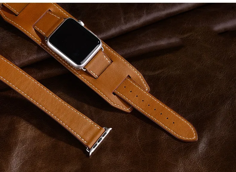 HOCO, 3 в 1, посылка, кожаный ремешок для Apple Watch, 4, первый слой, ремешок из телячьей кожи, совместимый с Apple Watch Band, 44 мм, 42 мм