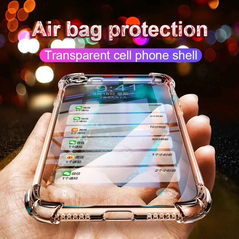 

BXE Case For iPhone 8 7 Plus Protection Clear Anti-knock For iPhone 7 8 Transparent Shockproof Back Cover Soft Silicone TPU Case