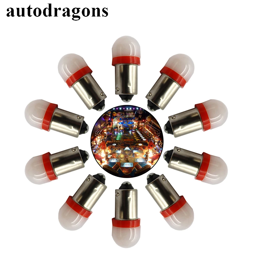 Светодиодные лампы autodragons 50 шт. Bayonet Flipper Ba9s #44 #47 пинбол 6 в перем. Тока 3 в|pinball led|pinball