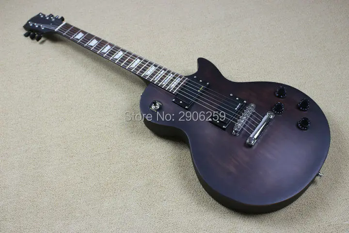 

Custom Shop LP studio electric guitar Wear matte color real guitar pictures ,AAA mahogany body silver hardware black knobs