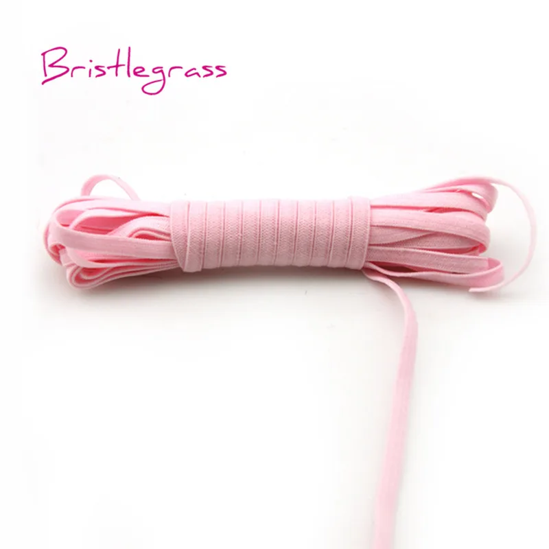 BRISTLEGRASS 100 Ярд 4 мм Вязание Твердые обтягивающие резинки повязка из спандекса ребенок повязка на голову галстук платье кружево отделка Шитье - Цвет: Light Pink
