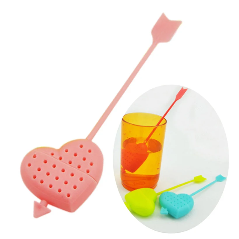 1Pcs Heart Shape Tea Infuser Silicone Strainers Tea Strainer Spice
