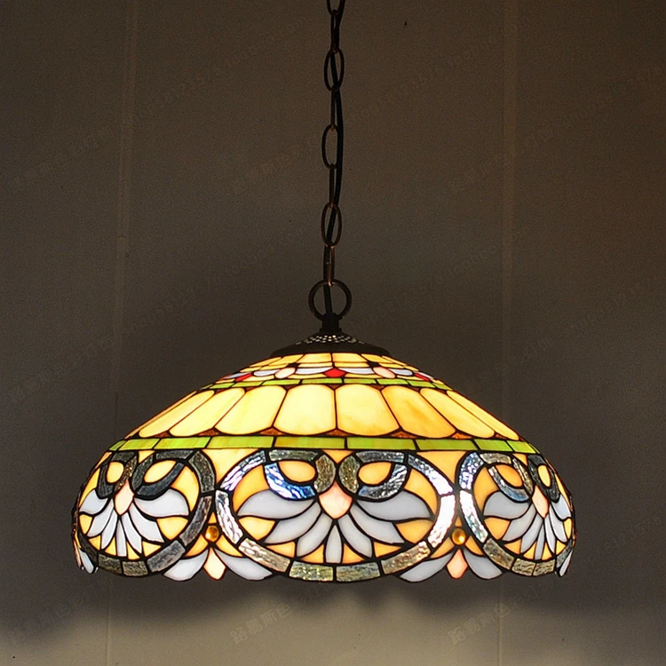

45CM European Tiffany chandelier living room coffee table retro nostalgia wholesale decorative glass lamp shop Table Art