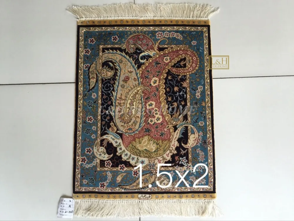 1,5 'X2' 230 линия ручной работы Шелковый Восточный персидский ковер ручной работы шелковый ковер маленький персидский ковер