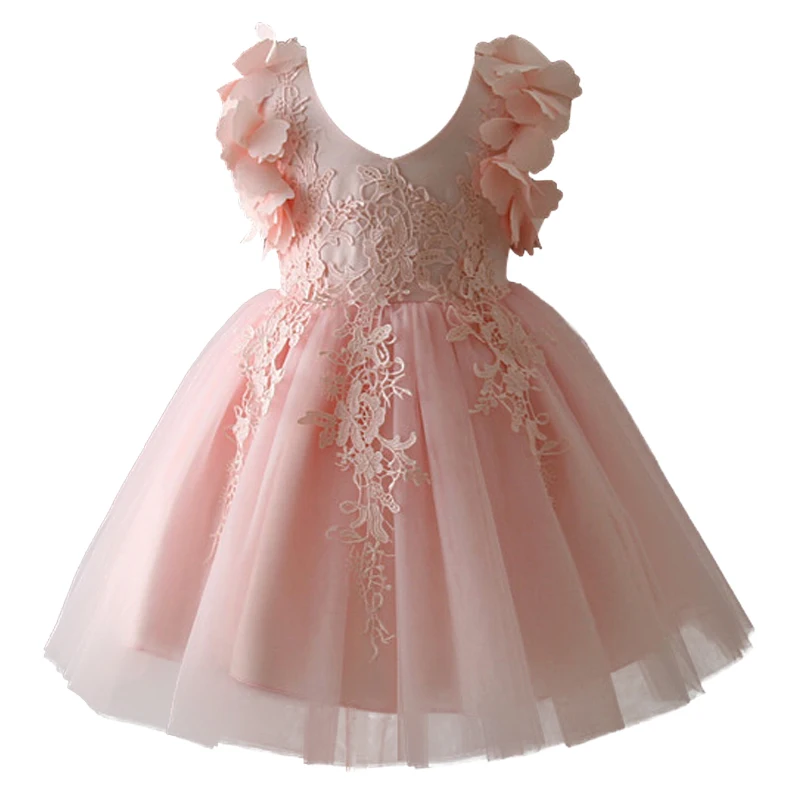 Розничная Платье для девочек для Одежда для свадьбы, дня рождения для девочек Кружево Тюль Младенческая малышей конкурс красоты для девочек в цветочек платье с лепестками