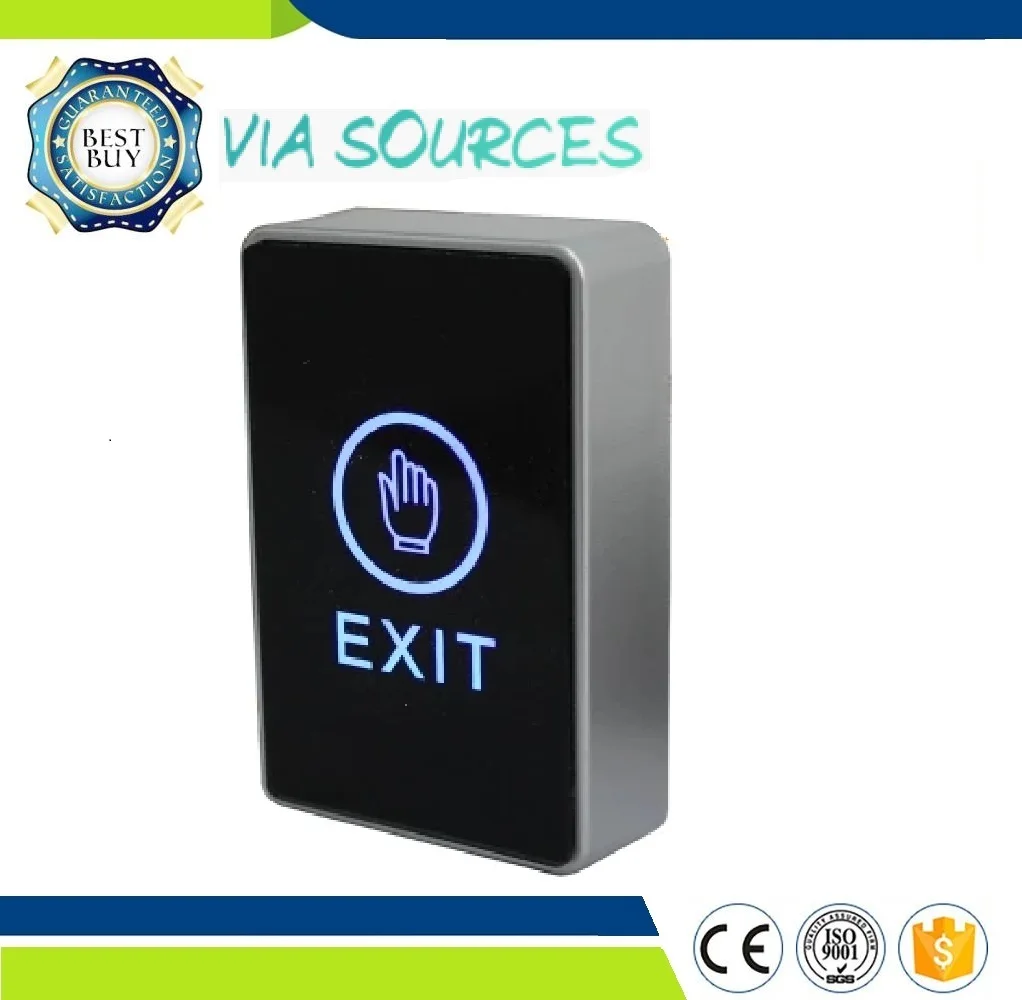 

Free Shipping Push Touch Sensor Exit Button Security Access Control System Door Exit Release Button With LED Indicator Light