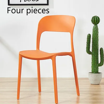Луи Мода обеденные стулья четыре части современной гостиной простой скандинавский пластик минималистский современный спинки - Цвет: G2 Four pieces