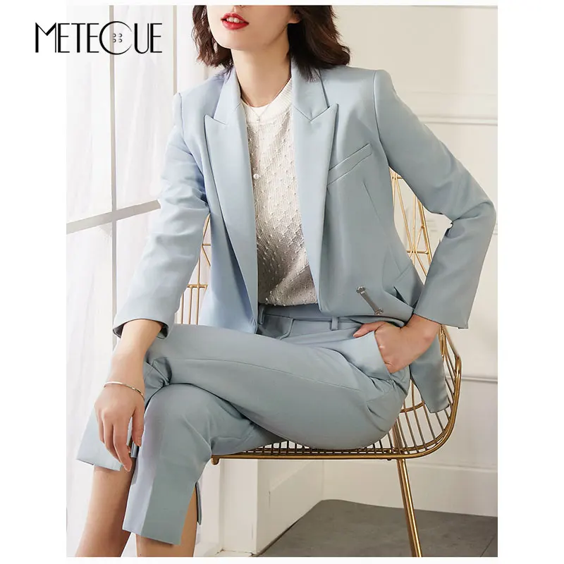 Office Lady Women Blazer Set 2018 Fall Winter Fashion Women 2 Piece Set Women Blazer And 