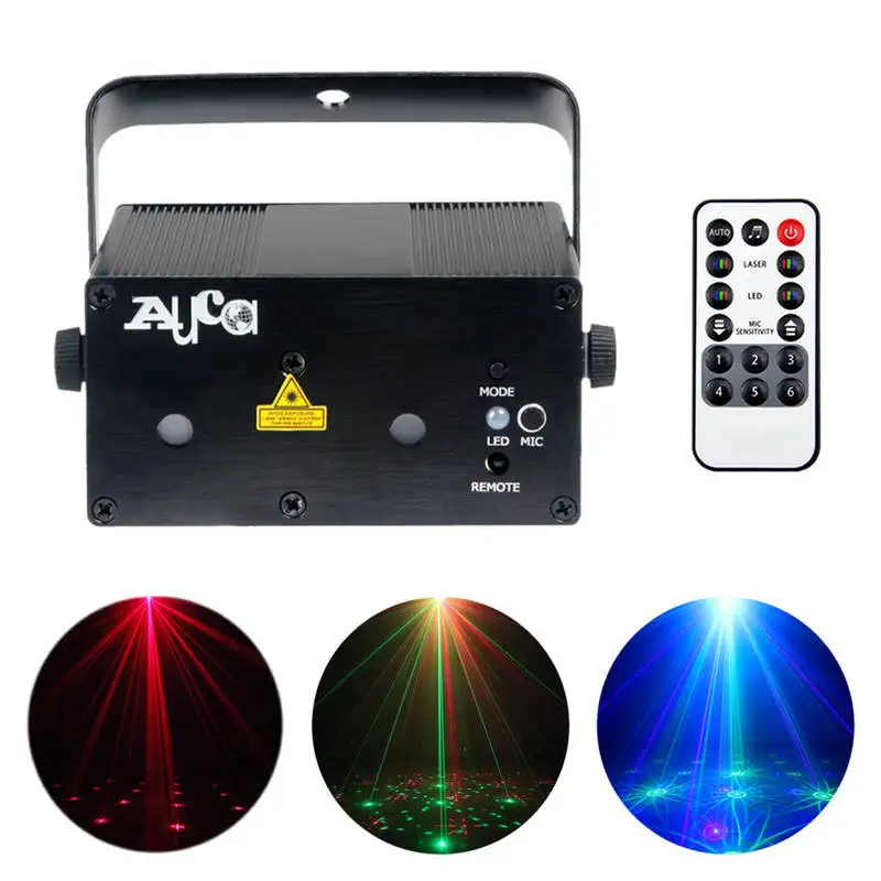 AUCD Full Color Remote Red Green Blue Laser Light Blue LED Mixing Effect DJ Show Projector Home Party Stage Lighting L12R-RGB300 AUCD Full Color Remote Red Green Blue Laser Light Blue LED Mixing Effect DJ Show Projector Home Party Stage Lighting L12R-RGB300
