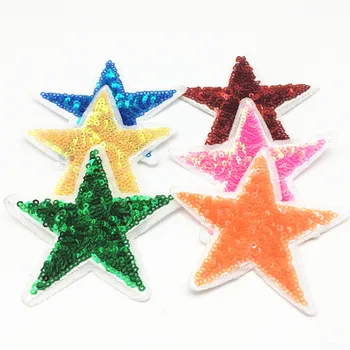 

120pcs Mixed Sequin Star Embroidered Iron On Patches Clothes Sequins Patch Sequins DIY