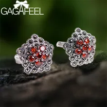 Черные/серьги с красным Цирконом 925 пробы серебряные серьги-гвоздики для женщин Роскошные марказитовые ювелирные изделия дамские подарки