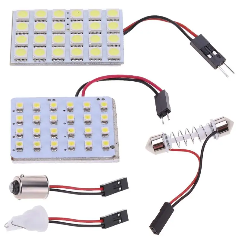 T10 5050/3528 24SMD светодиодный светильник для салона автомобиля белый гирлянда