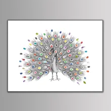 Ynaayu 1 шт. для свадьбы, свадебные сувениры индивидуальные имена Дата "Павлин", "сделай сам" знак Свадебные отпечатки пальцев Материал Рисунок украшение для свадьбы