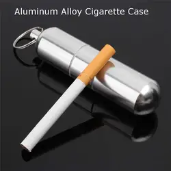 Мини портсигар Алюминий сигары держатель с кольцом для ключей Водонепроницаемый круглый сигарет карман ящик для хранения для сигарет