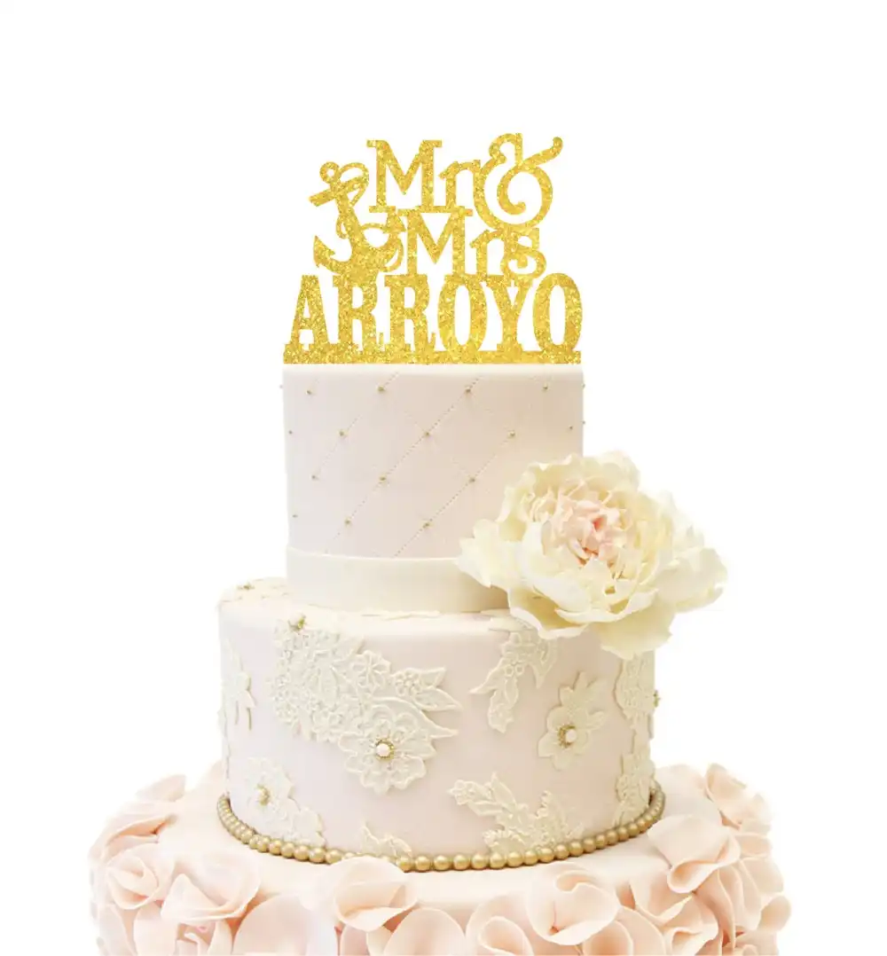 Nautical Anchor Wedding Cake Topper Baptism Mr Mrs Personalized