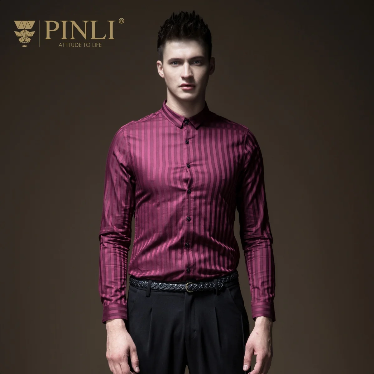 

Camiseta Masculina Masculina Sale Blusas Para Hombre Pinli Pin Lai New Style Men's Wear Stripes Long Sleeved Shirt B183313543